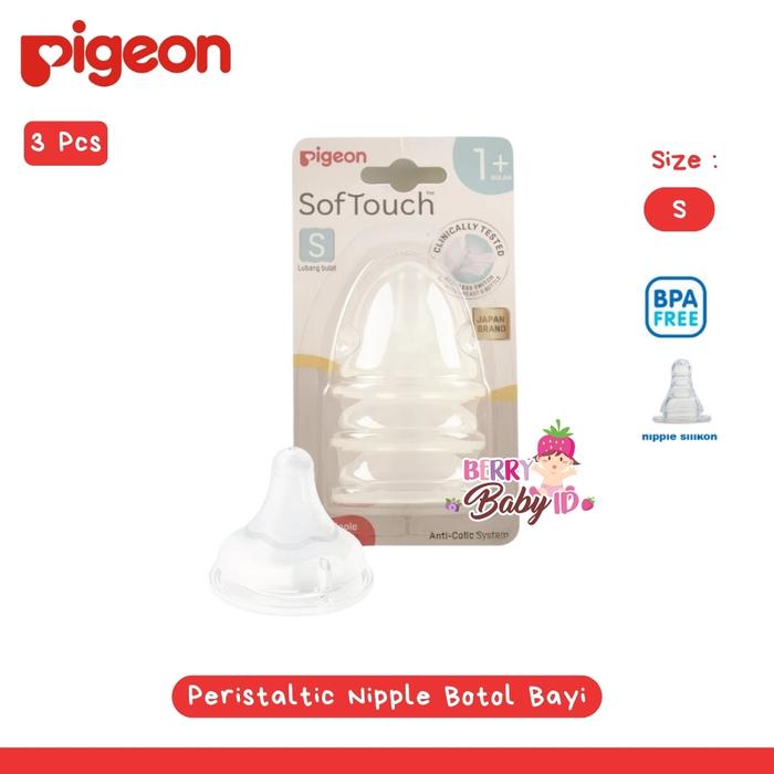 Gambar Pigeon 3 pcs Peristaltic Plus Nipple Blister Wide Neck Botol Susu Bayi - S dari Berry Baby undefined Tokopedia