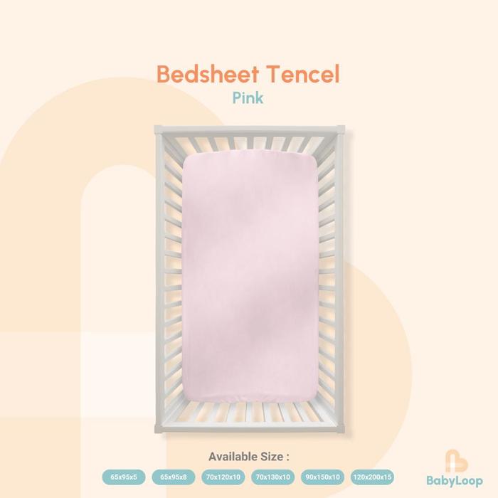 Gambar kopok24- Sprei Tencel - Tencel Bedsheet - Baby Loop top - Pink, 65x95x8 dari kopok24 undefined Tokopedia