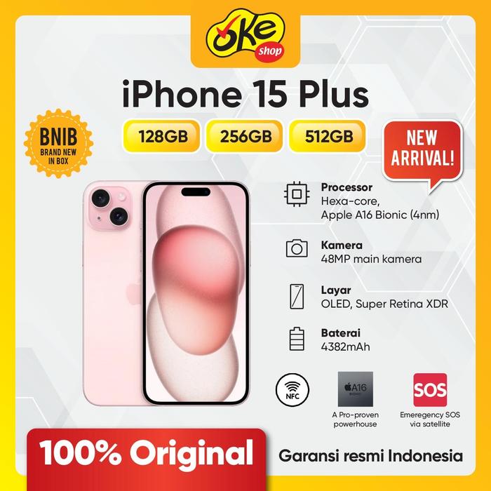 Gambar Apple Iphone 15 Plus 128GB - Garansi Resmi Indonesia - Pink dari OKESHOP BEC LG A05 undefined Tokopedia