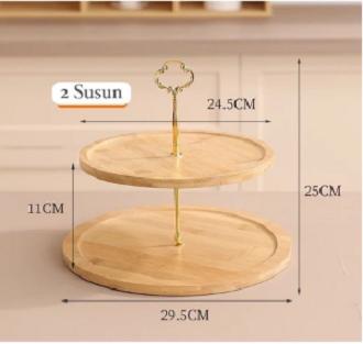 Gambar [MS] Cake Tray Tiers Cupcake Stand Tempat Kue Tingkat Kayu Estetik - 2 Susun dari 'OMAH KAYU undefined Tokopedia
