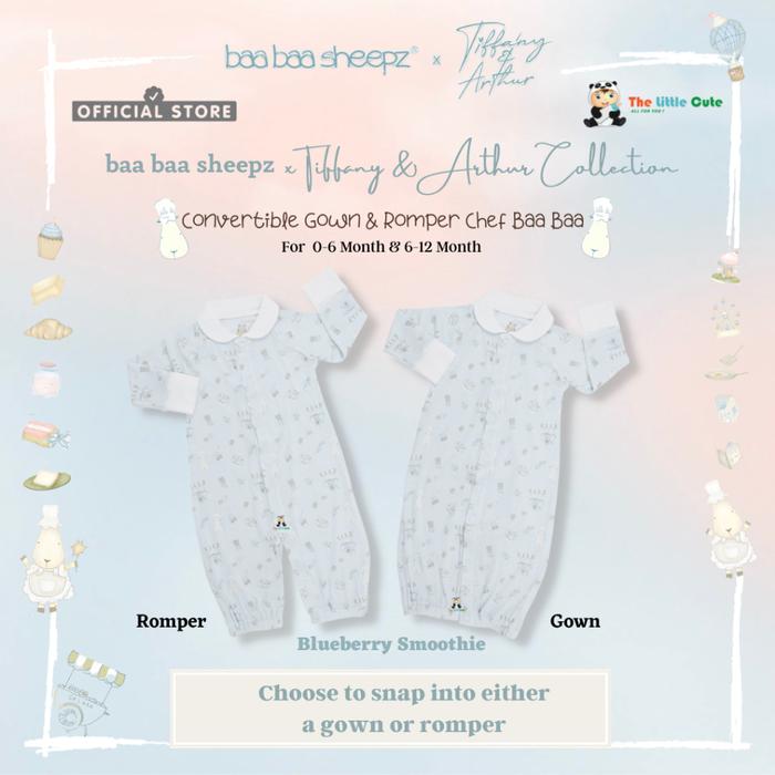 Gambar Baabaasheepz Convertible Gown & Romper Romper Bayi Jumpsuit Bayi Baju Bayi Chef Classic - ChefBlue0-6m dari The Little Cute undefined Tokopedia
