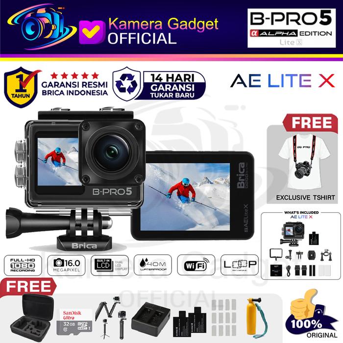 Gambar Brica B-Pro 5 Alpha Edition AE LiteX Action Cam Full HD - Bpro 5 AE Lite X Black Original Resmi - AE LITE X, STANDAR dari Kamera Gadget Official undefined Tokopedia