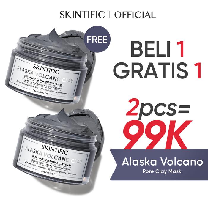 Gambar SKINTIFIC Alaska Volcano Clay Mask Deep Pores Cleansing Mud Mask 55g dari Skintific Official Store undefined Tokopedia
