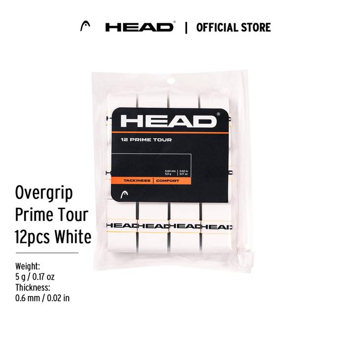 Gambar HEAD Overgrip Prime Tour 12 Pcs - Grip Tennis (Multicolor) - White dari Official HEAD Indonesia undefined Tokopedia