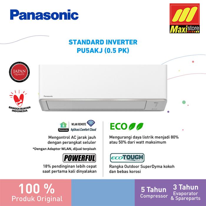 Gambar PANASONIC PU5AKJ AC Inverter Standard [0.5 PK / 1/2 PK] - Garansi Resmi - UNIT AC SAJA dari Maxi Store Makassar undefined Tokopedia