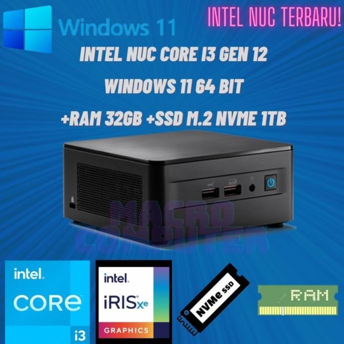 Gambar MINI PC INTEL NUC i3 GEN 12 WIN11+RAM+SSD|INTEL NUC 12WSHI3 NUC12WSHI3 - RAM 8GB+NVME256 dari Bala Saputra Store undefined Tokopedia