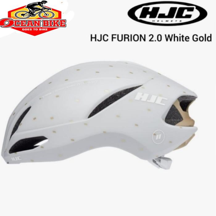 Gambar Helm Sepeda Helmet Original HJC Furion 2.0 Matte Gloss Pink - WHITE GOLD L dari Ocean Bike Official Kota Administrasi Jakarta Barat Tokopedia