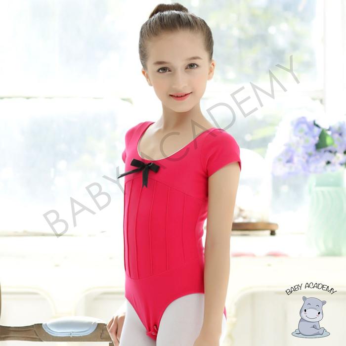 Gambar Leotard Baju Ballet Ballerina Gymnastic Senam Simple Pita Anak Perempuan Premium - Merah, 110 dari Baby Academy undefined Tokopedia