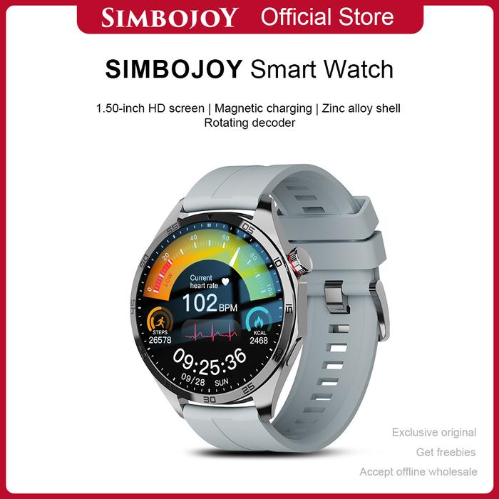 Gambar Simbojoy Smartwatch AMOLED AOD Metal Case Running Pace Waterproof 100+ Sport Modes 24H Health Monitoring Bluetooth Call - Abu-abu dari simbojoywatch undefined Tokopedia