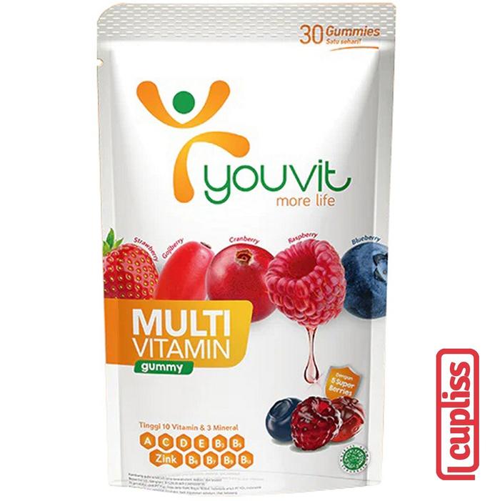 Gambar YOUVIT Multivitamin Gummy Dewasa 30 Days Vitamin - Reguler dari Cupliss undefined Tokopedia