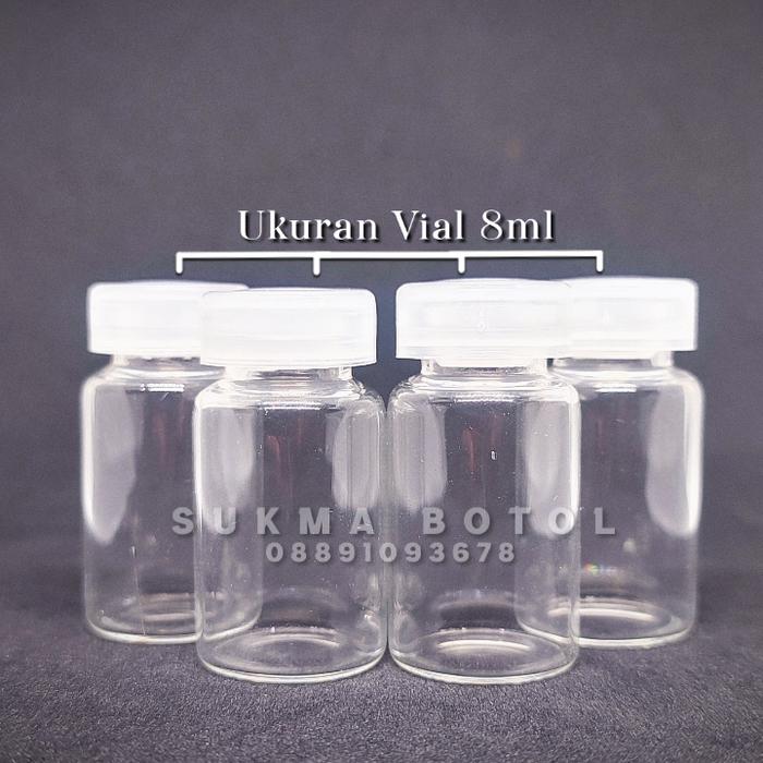 Gambar Botol Vial Kaca 5ml / 8ml / 10ml / 12ml Tutup Plastik - 8 ML dari Sukma Botol Packaging undefined Tokopedia