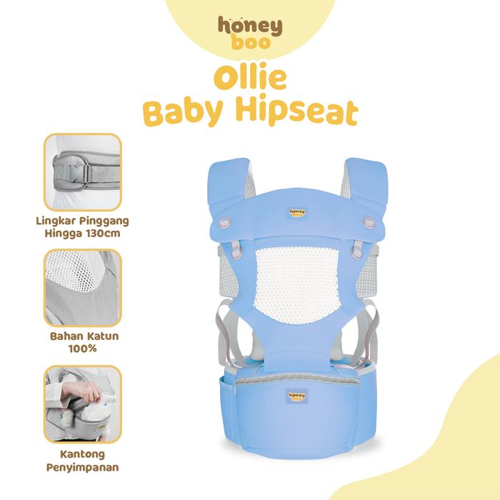 Gambar Honey Boo - Gendongan Bayi Depan Gendongan Ollie Baby Hipseat Premium - BLUE dari Honey Boo Official undefined Tokopedia