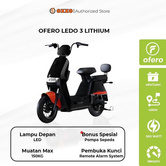 Gambar [OFFICIAL] OFERO Sepeda Listrik Ledo 3 Lithium 500WATT 48V12AH - E Bike Ofero - Garansi Resmi Ofero - Hitam dari OXXO OFFICIAL STORE undefined Tokopedia