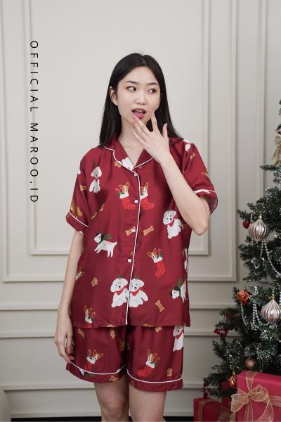 Gambar Maroo - Gwen Tencel Pajamas/ Set Piyama Tencel Piyama Busui Friendly Baju Tidur Wanita - Maroon, Kids-M(3-5th) dari Maroo.id undefined Tokopedia
