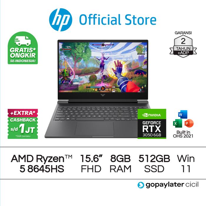 Gambar Victus Laptop Gaming HP AMD Ryzen 5 RTX 8GB RAM 512GB SSD W11 Home - 3050-8GB/512GB, Mica Silver dari HP Indonesia undefined Tokopedia