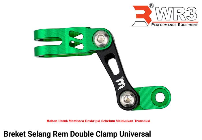 Gambar Breket Bracket / Klem Selang Rem Depan WR3 Universal Ninja 250 Fi 150RR R25 CBR 250RR Nmax Xmax Aerox - Double B.Green dari WR3 undefined Tokopedia