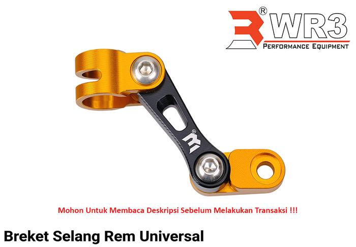 Gambar Breket Bracket / Klem Selang Rem Depan WR3 Universal Ninja 250 Fi 150RR R25 CBR 250RR Nmax Xmax Aerox - Single B.Gold dari WR3 undefined Tokopedia