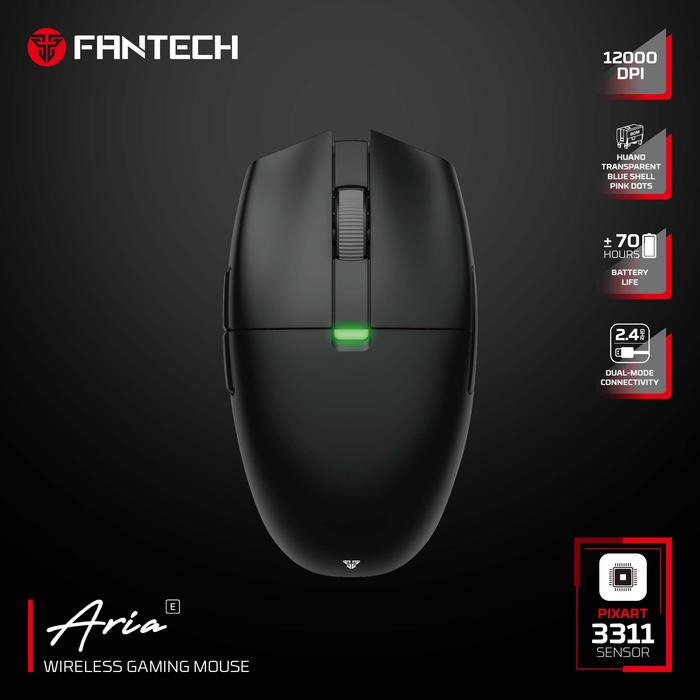 Gambar Fantech ARIA II XD7 / XD7E / XD7-E Gen 2 Wireless 3in1 Mouse Gaming Rechargeable Bluetooth 2.4GHz Wired - XD7-E Black, FREE EMAS dari TokoTeknoPro undefined Tokopedia