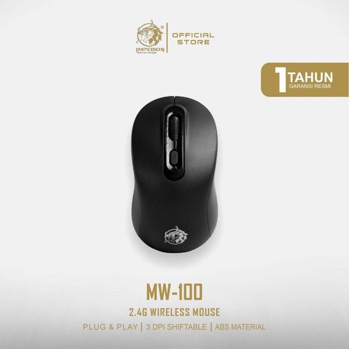 Gambar Mouse Wireless Imperion MW-100 2.4G USB Optical Mouse - Hitam dari Adamo Store undefined Tokopedia