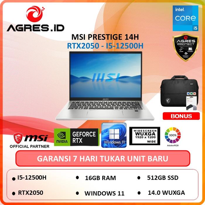 Gambar MSI Prestige 14H B12UCX RTX2050 I5-12500H 16GB 512GB w11+ohs 14" 100srgb - Non Bundle, WINDOWS 11 HOME dari AGRES ID undefined Tokopedia