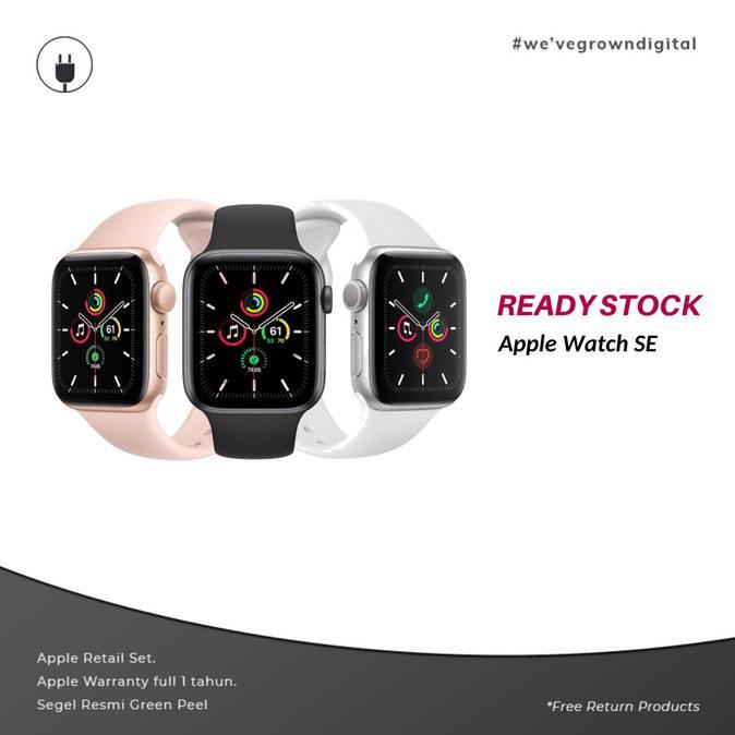 Apple Watch SE 44mm 40mm 44 40 mm Space Grey Gold Pink Silver Sport INTER  44MM, Hitam di Kusmawati De Market Store Tokopedia