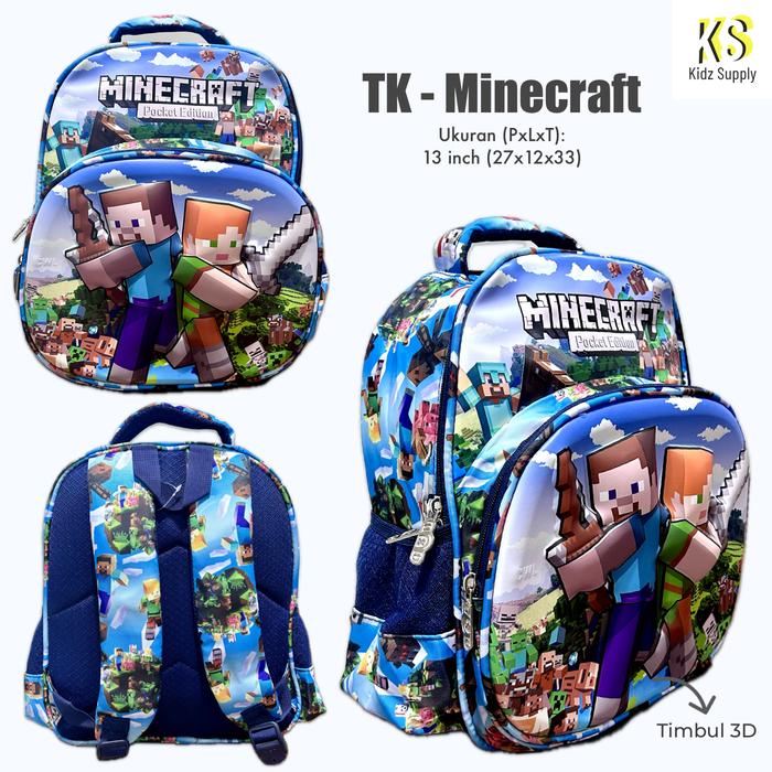 Gambar Tas Ransel TK SD Gambar Roblox Minecraft Roblok Ransel Sekolah Anak Laki Laki Timbul Import Trendy - TK-Minecraft dari Kidz Supply undefined Tokopedia