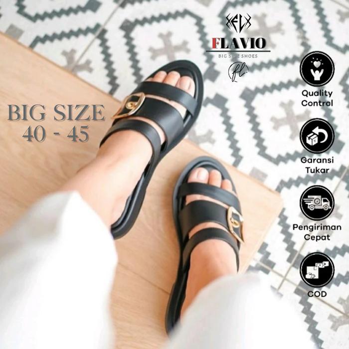 Gambar Sandal Flat Casual Wanita Big Size 40 41 42 43 44 45 Sendal Slide Teplek Ukuran JUMBO Besar - 40 dari FLAVIO Big Size undefined Tokopedia