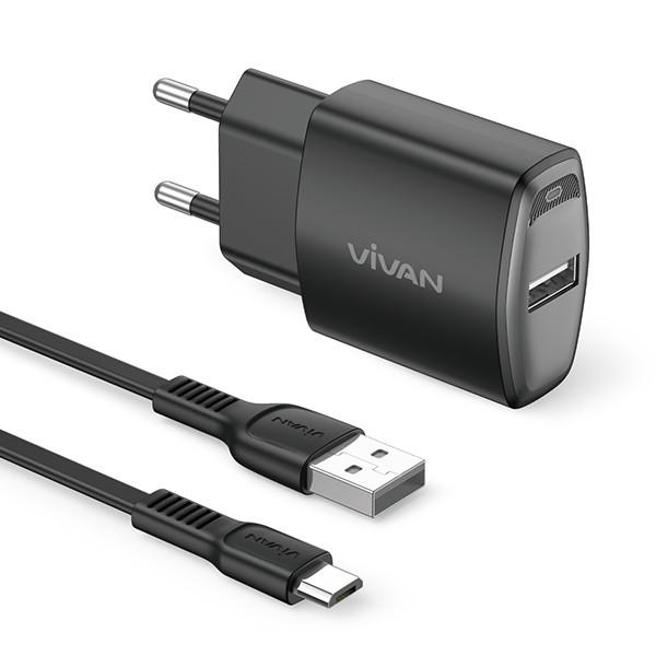Gambar Vivan Power Oval 2S 2.4A USB Charge with MICRO USB kabel data - Black dari SSD SOLUTION STORE undefined Tokopedia