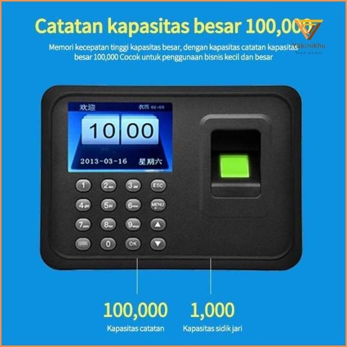 Gambar DL mesin absensi Fingerprint Bahasa Indonesia Mesin Absensi Mesin Absensi Sidik Jari Biometrik -Yakinikhu - Hitam dari Yakinikhu undefined Tokopedia