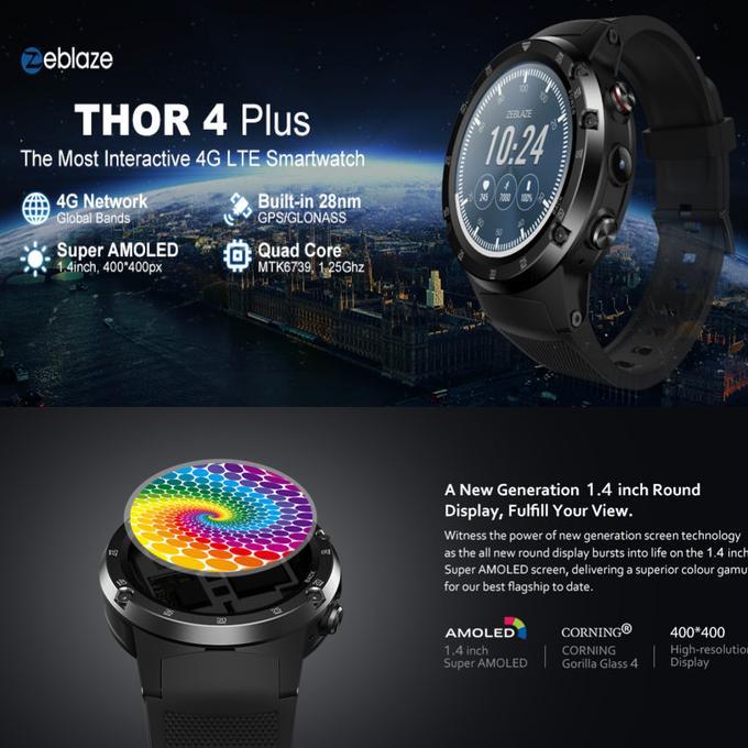 Jual Zeblaze Thor Plus MT6739 4G LTE Android GPS Amoled 5MP