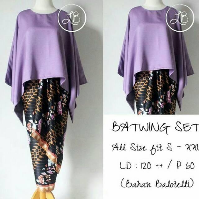Gambar Kebaya Modern Set Batwing Choco - SET PURPLE, all size dari Aneka Butik Fashion undefined Tokopedia