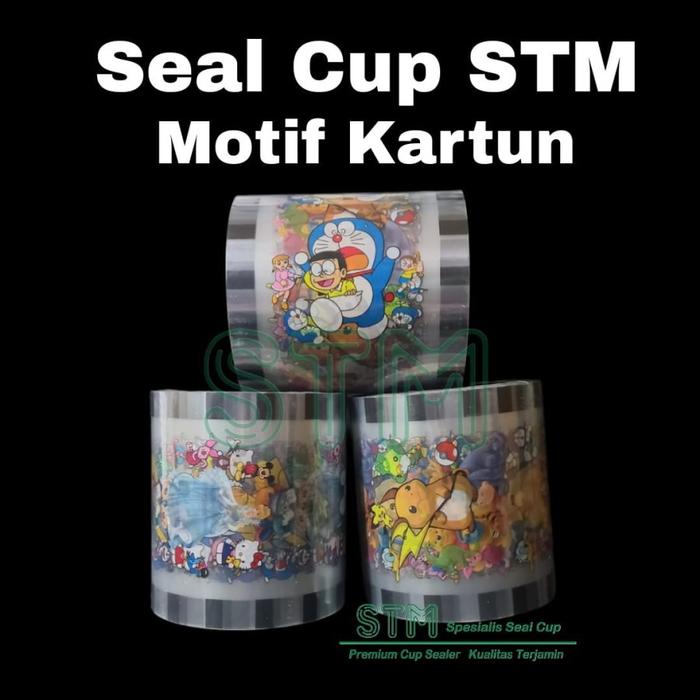 Gambar Lid Seal Cup plastik Roll 1000cup Motif Polos Drink Blok Hitam Putih Korea Love Doraemon Kartun Buah 3D Sealer Emotion Emoji Thank You Hati Daun Teh - Kartun dari CHAZONE-STM undefined Tokopedia