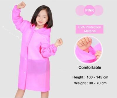 Gambar Jas Hujan Anak Laki laki Perempuan EVA Terusan Kids Raincoat Mantel Hujan Anak Ponco Korea Fashion - PINK dari firstmed.id undefined Tokopedia