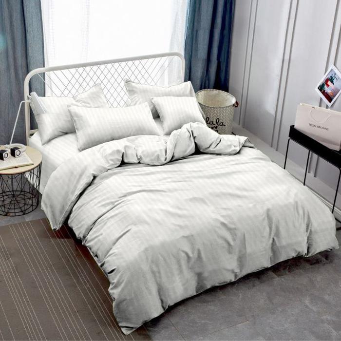 Gambar Bedcover Vallery Quency Set T30 Queen 160x200x30 Polos Emboss - Tinggi 30 cm - White dari GUDANG SPREII JAKARTA undefined Tokopedia
