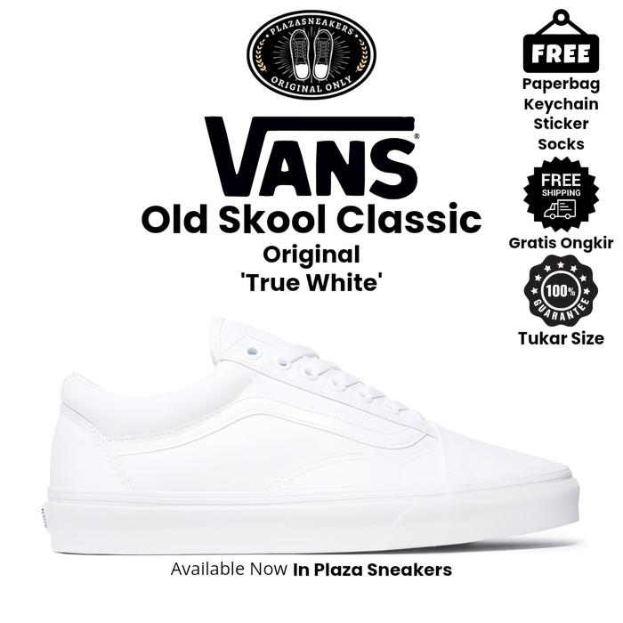 Jual Sepatu Vans Old Skool Classic True White Pria Wanita Sneakers