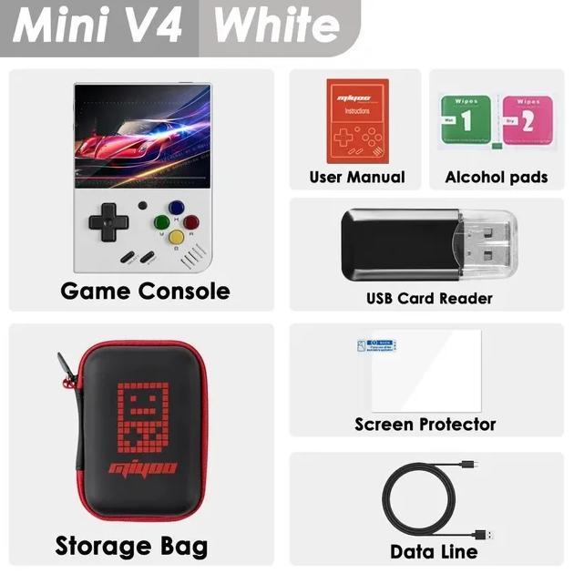 Gambar AMPOWN Miyoo Mini V4 Handheld Game Players 2.8'' IPS Linux System Portable Video Game Arcade Retro Game Console PS1 GBA FC CPS1 - White-with Bag, 128G(20K Games) dari Alfamidi id undefined Tokopedia