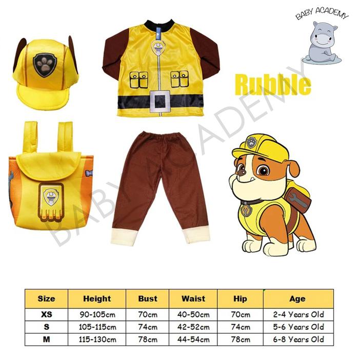 Jual Kostum Paw Patrol Ryder Chase Marshall Skye Rocky Rubble Zuma