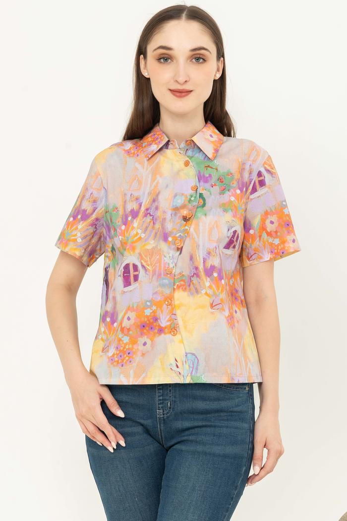 Gambar *Ready Stok* SISTER'S - Kemeja Katun C1478 (CAP) - Orange, 2L dari Sisters Fashion Group undefined Tokopedia