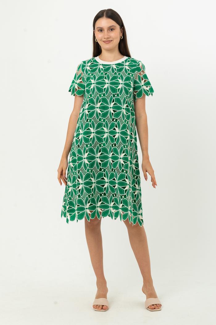 Gambar *Ready Stok* N2 - Dress Full Brukat 28549 - Hijau, M dari Sisters Fashion Group undefined Tokopedia