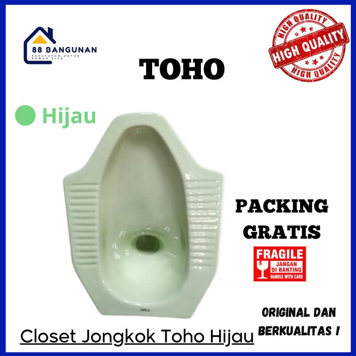 Gambar Closet Jongkok TOHO TERLENGKAP/ Kloset Jongkok Keramik TOHO Anti Luntur - Hijau dari 88Bangunan undefined Tokopedia
