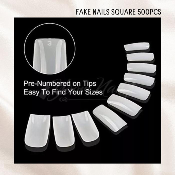 Gambar Kuku palsu natural 500pcs fake nails nail white putih square - Natural dari Yoori Nail undefined Tokopedia