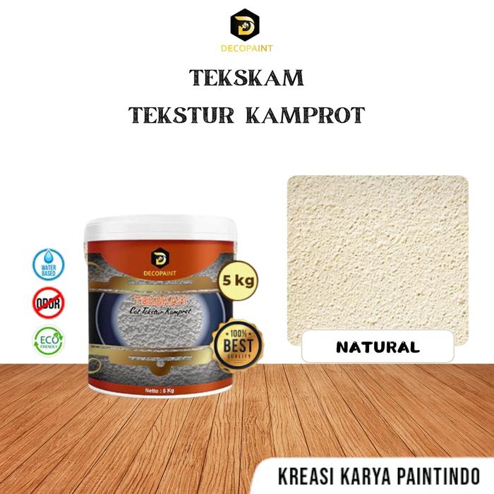 Gambar 5 Kg Decopaint Tekskam Kamprot | Cat Dekoratif | Cat Tekstur Pasir - NATURAL dari Deco Paint Shop undefined Tokopedia