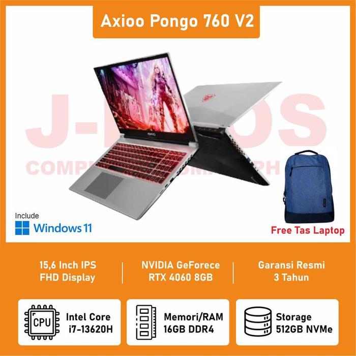 Gambar Axioo Pongo 760 V2 i7-13620H/16GB/512GB/W11/VGA/IPS dari J-Bros Computer & Smartphone undefined Tokopedia