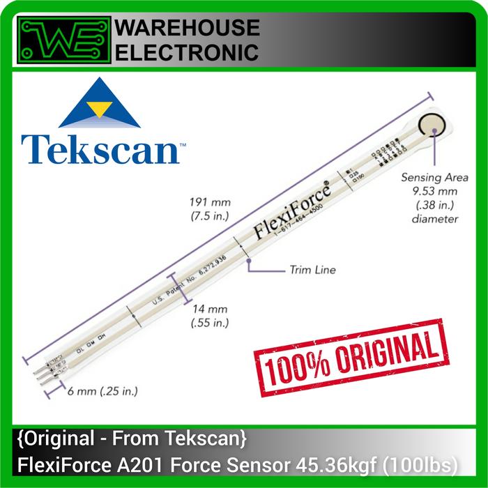 Jual FlexiForce A201 Force Sensor 45.36kgf 100lbs - ORIGINAL Tekscan ...