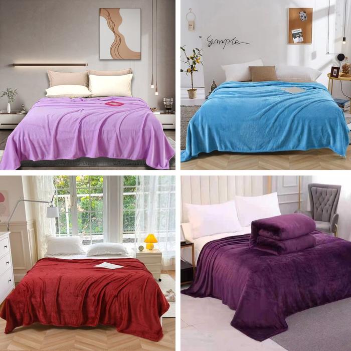 Gambar Selimut Bulu Lembut & Halus Pola Polos Uk Dewasa 180x200 cm - Random, 150x200cm dari MENDALEPEDIA undefined Tokopedia