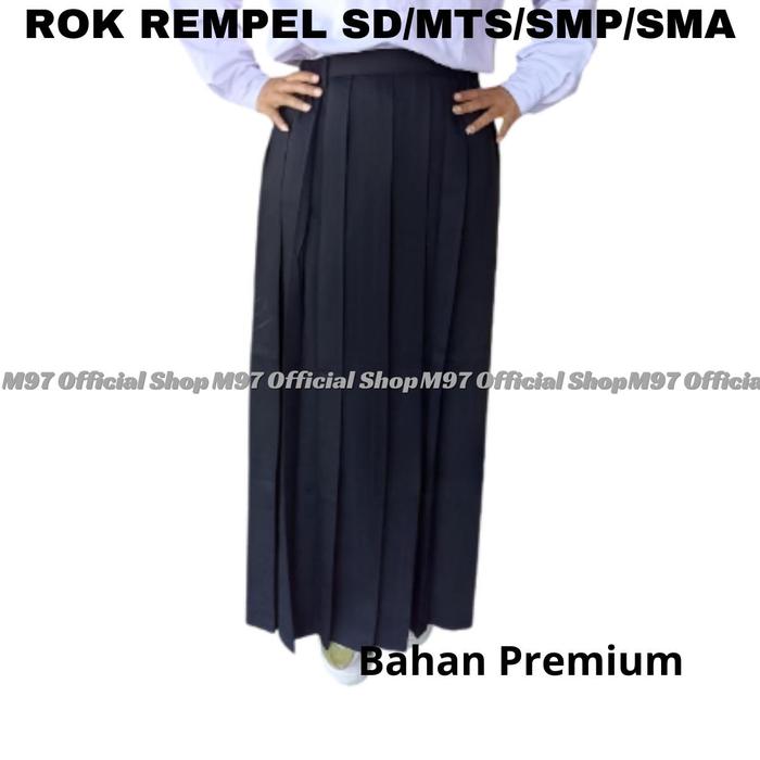 Gambar Rok Panjang Hitam Sekolah SD SMP SMA Model Rempel Premium Rok Hitam Sekolah - Hitam, 3 dari M97 Collection Shop undefined Tokopedia