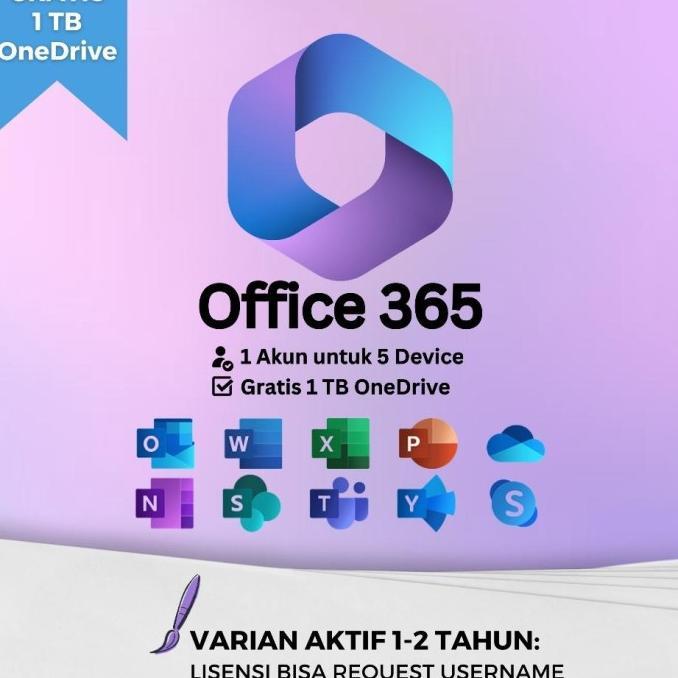 Gambar KODE Y99D promo Microsoft Office 365 Untuk 5 Devices Support untuk Windows macOS macbook Ipad iOS Android Garansi Lifetime Original ORI - Aktif 1-2 Tahun dari sany_digitalkey undefined Tokopedia