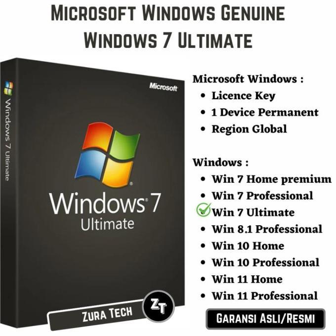 Gambar Win 7 Ultimate Original Licence Key RETAIL / OEM Permanen Microsoft Windows Genuine Lifetime dari sany_digitalkey undefined Tokopedia