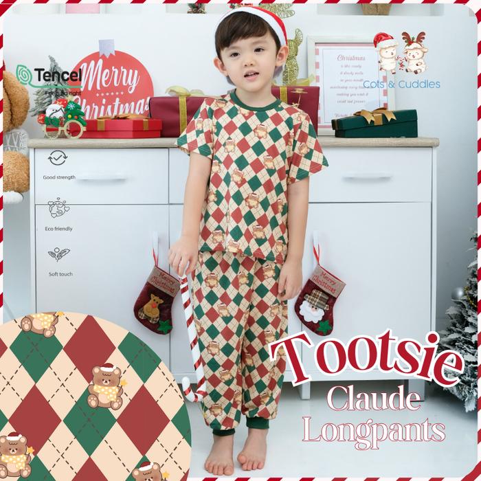 Gambar CotsandCuddles | TOOTSIE | TENCEL MicroModal | Baju Tidur Natal Anak Lengan Panjang dan Lengan Pendek - LONGPANTS, 10 YEAR dari Cots & Cuddles Official undefined Tokopedia
