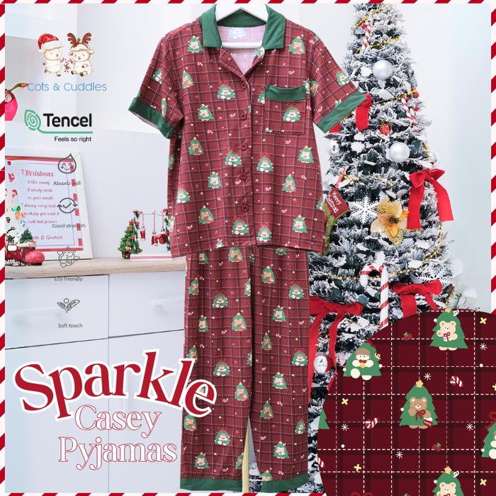 Gambar CotsandCuddles | SPARKLE | TENCEL MicroModal | Baju Tidur Natal Anak Lengan Panjang dan Lengan Pendek - PYJAMAS, 2 YEAR dari Cots & Cuddles Official undefined Tokopedia